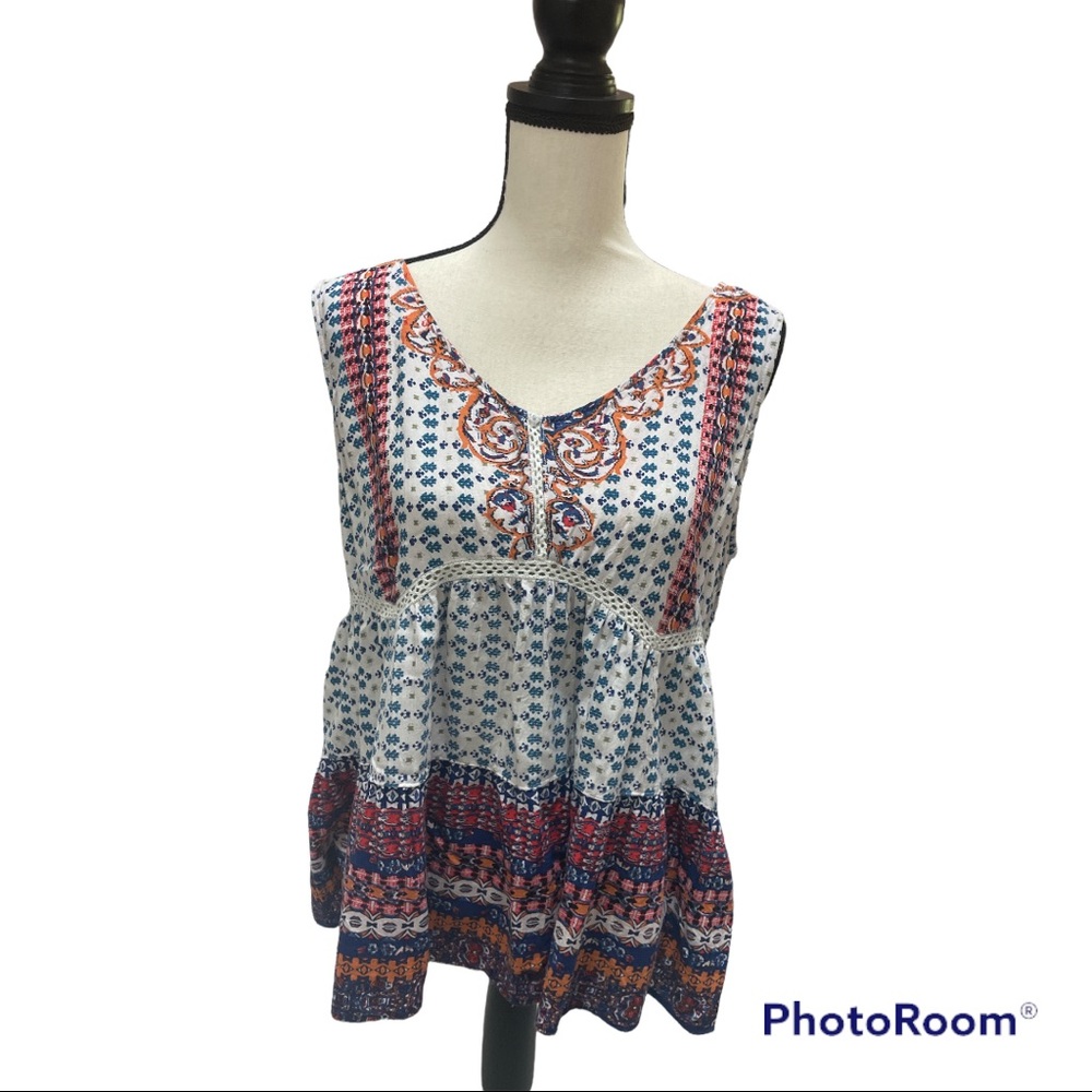 Angie Boho light summer top Size S